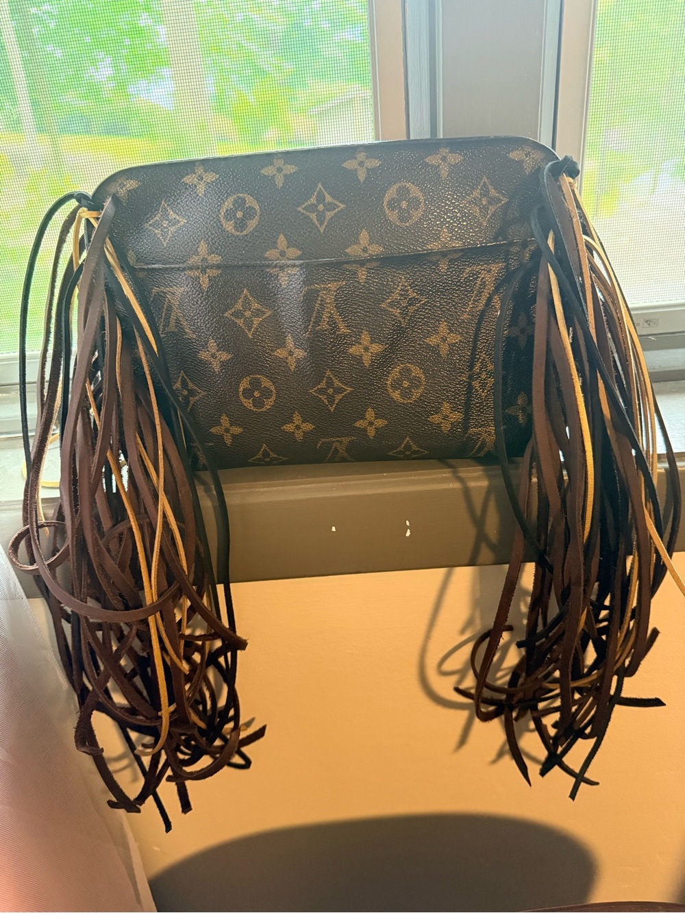 Louis Vuitton Monogram Fringe Crossbody in Brown and Tan Leather